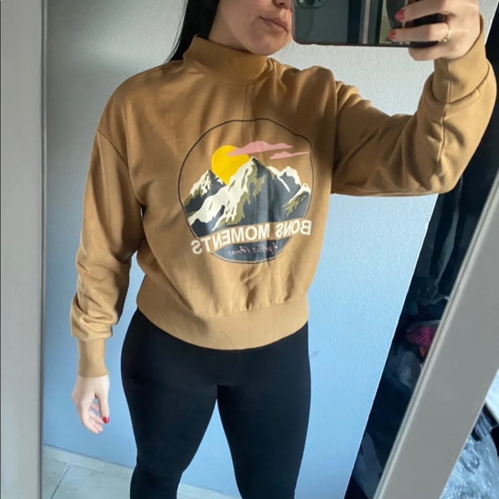 H&M Graphic Mock Neck Sweater